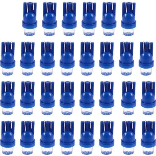 30Pcs Blue T10 W5W 194 168 1-LED Car Light Wedge Side Dashboard Tail Lamp Bulb