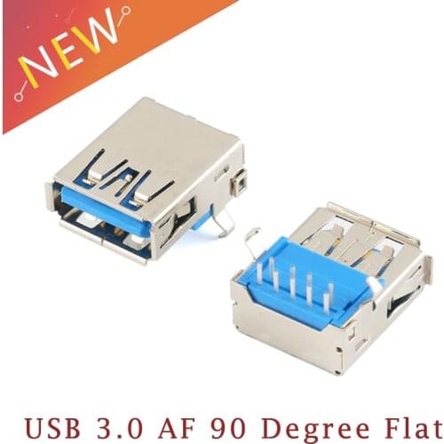 5PCS/10PCS Female USB 3.0 Connector Socket USB 3.0 Jack 90 degree DIP for U disk H-Speed Data Transmission Curved Mouth