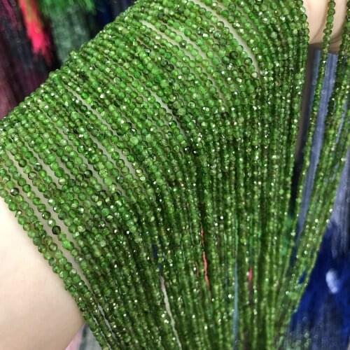 Natural Stone Beads Natural Secondary Diopside Beads Round Section Loose Beads 2 3 MM Pick Size For Making DIY Jewelry Necklace