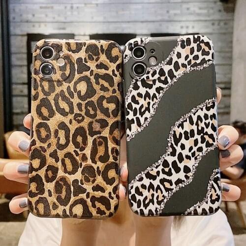 Leopard Print Pattern Case For iPhone 11 12 Pro XR XS Max X 7 8 6S 6 Plus 5 5S SE 2020 Pantherine Painting Silicone Case Cover