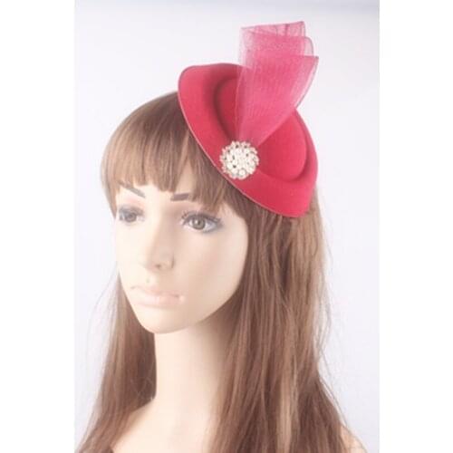 Felt Gril Party Fascinators with Crinolines Bridal Cocktail Fascinator Hats Elegant Women Millinery Hair Accessories 17 Colors