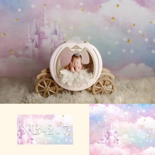 Newborn Baby Girl Photography Backdrop Dreamy Castle Moon Star Background Baby Shower Photo Studio Birthday Party Decoration
