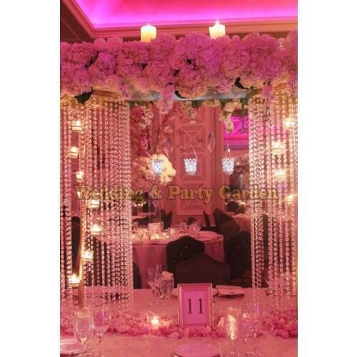 Hot 100cm Tall Wedding Table Centerpiece Flower Stand with candle holders inside Wedding Decoration