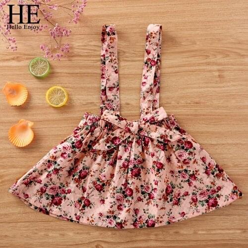 HE Hello Enjoy Baby Girl Clothes Kids Clothing Cute Skirt Cotton Bowknot Floral Suspender Skirt Kids Clothes Summer Fashion 2019