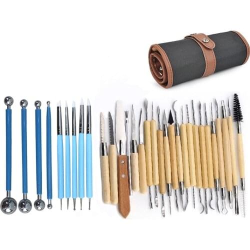 Arts Crafts Clay Sculpting Tools Set Modeling Carving Tool Kit Pottery & Ceramics Wooden Handle Modeling Clay Tools
