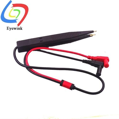SMD SMT Test Leads Chip Component LCR Testing Tool Multimeter Tester Clip Meter Pen Lead Probe Tweezers Capacitor Resistance