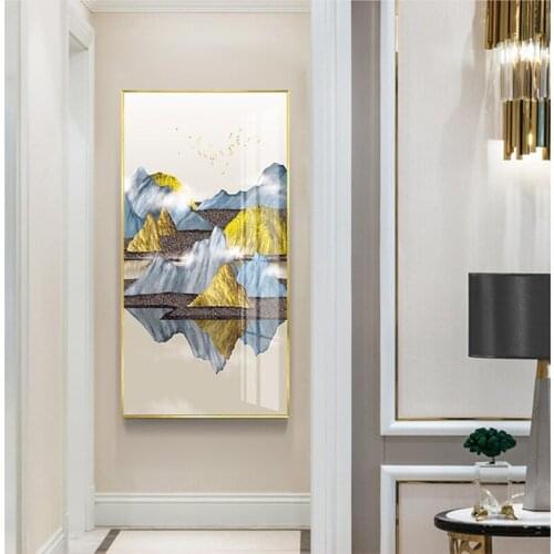 Chinese style Landscape painting mountain birds water Modern Decorative Pictures Wall art Paintings for porch Living Room decor