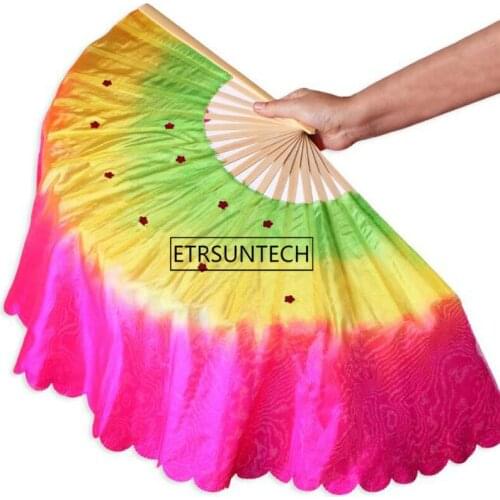 Chinese Dance Fan Double-sided Hand Fans Folding Home Decoration Crafts Party Wedding Dance Multicolour Fan Art