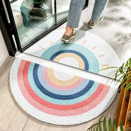 Creative semicircular floor mat doormat literary carpet home decoration area rug bedroom entrance non-slip wear-resistant rugs