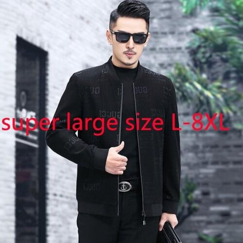 New Arrival Suepr Large Autumn Spring Men Fashion Casual Baseball Collar Jacket Plus Size L XL 2XL 3XL 4XL 5XL 6XL 7XL 8XL