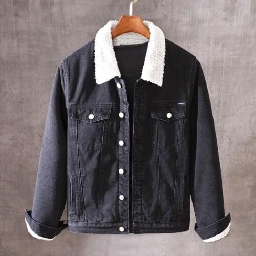 Newly Fashion Winter Jacket Men High Quality Embroidery Designer Thick Velvet Warm Cotton Denim Coats British Style Parka Hombre