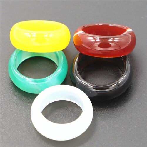 Rings for Men Natural Stone Agates Ring Crystal Ring Charm Fashion Gift Women Rings Width 6 Mm Inner Diameter