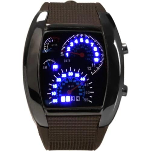 Men Military LED Backlight Digital Quartz Wristwatch Sports Watch Rubber Band Adjustable Brightness d88