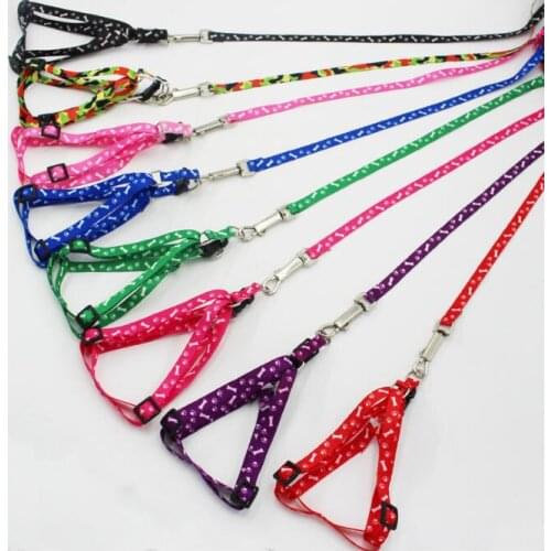 Newest 1.0*120cm Dog Harness Leashes Nylon Printed Adjustable Pet Dog Collar Puppy Cat Animals Accessories Pet Necklace Rope Tie