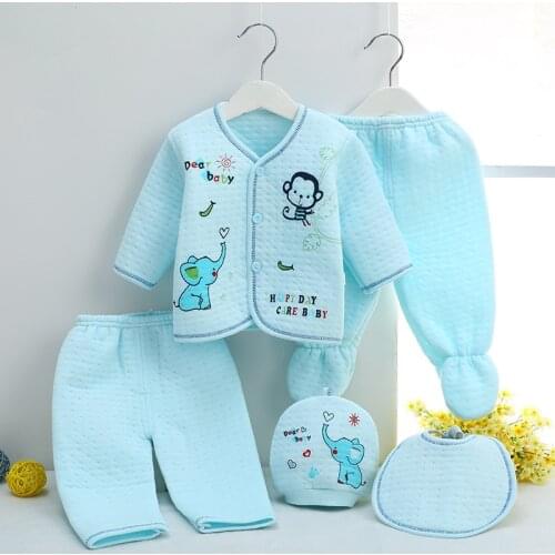 5 PCS/set 0-6M Newborn Baby Clothing Infand Baby Boy Girl Winter Spring Clothing 100% Cotton Cartoon Newbron Underwear Gift