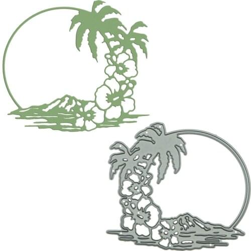 Island Coconut Tree Pattern Scrapbooking Metal Cutting Dies For Handcraft Album Photo Decorating Craft Paper Cutter