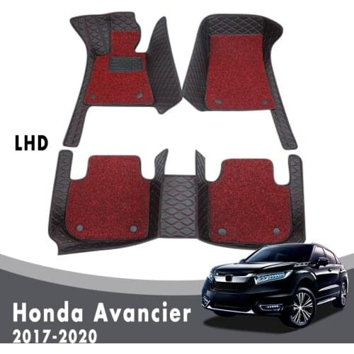 Luxury Double Layer Wire Loop Car Floor Mats Carpets For Honda Avancier 2020 2019 2018 2017 Auto Interior Accessories Leather