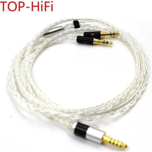 TOP-HiFi 8Cores 7N OCC Silver Plated Balanced Headphone Upgrade Cord Cable For Hifiman SUNDARA he400i he400s HE560 2x3.5mm
