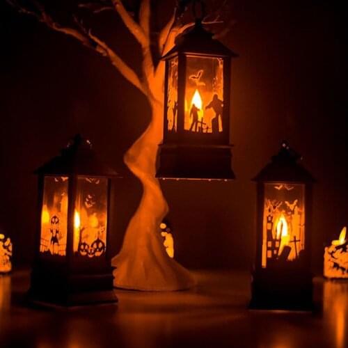 Creative Pumpkin Witch Ghost Hand LED Lantern Simulation Flame Light Candle Lamp Bar Festival Halloween Hanging Decoration