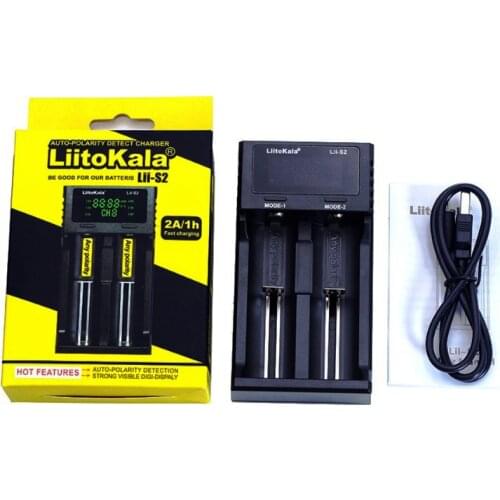 Liitokala Lii-S2 Lii-S4 Battery Charger, Charging 18650 3.7V 18350 26650 21700 14500 NiMH Lithium Battery