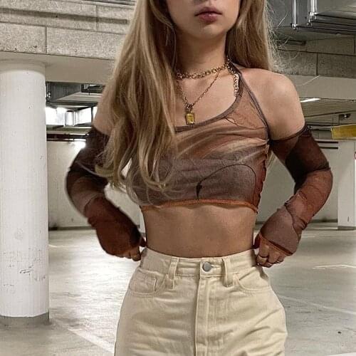 Printed Brown Corset Top y2k Vintage Crop Top With Glove Fashion Sweats Women Summer Camis Korean Style Tee 2021 New
