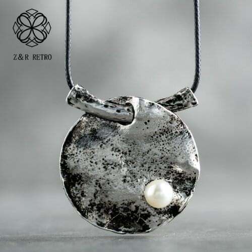 Vintage Jewelry Lotus Leaf Plant Long Necklace for Women Chokers Alloy necklaces & pendants jewellery suspension White Beads New