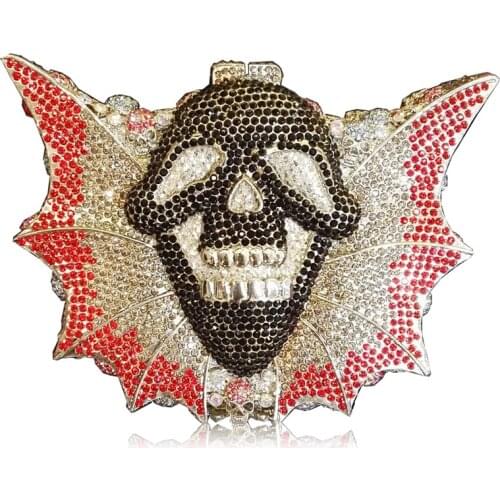 Gold/Black Crystal Clutch Evening Bags Women Party Purses Fashion Red/White Diamond Lady Dinner Mini Clutches Handbag Female Bag