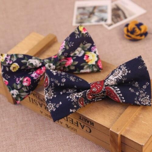 13colors new Korean fashion designer high quality mens bow tie cotton flower paisley for women casual butterfly bowtie 10pcs