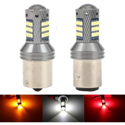 2pcs S25 1156 BA15S 1157 BAY15D Car LED DRL Turn Signal Reverse Light Brake Lamp Bulbs 42SMD 2016 White Red Yellow DC12V