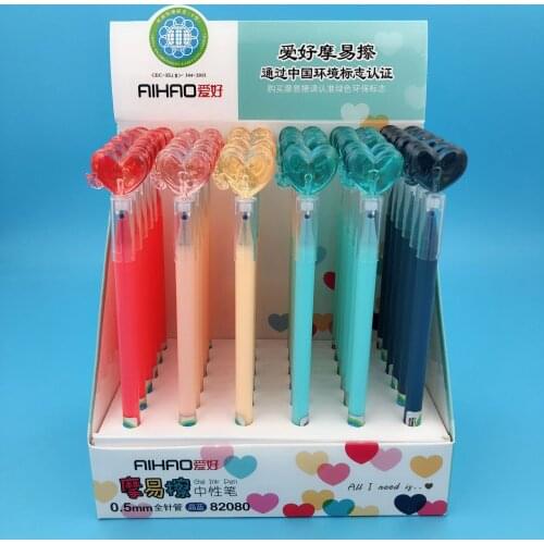 36pcs Erasable Gel Pens Love black gel-ink Pen Student pens for writing Cute stationery office school supplies 0.5mm