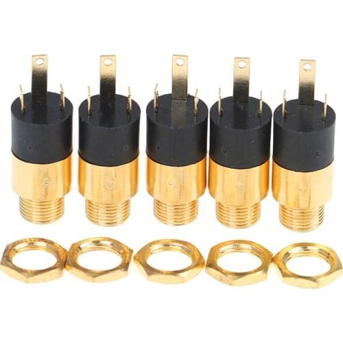5Pcs Gold PJ392 3.5mm Stereo Female Audio Headphone Connector Socket Plug