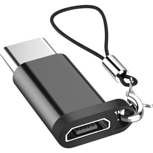 SOONHUA Adapter Micro USB Female To Type C Male Adapters Portable Adapter With Lanyard For Huawei Cell Phone Tablet