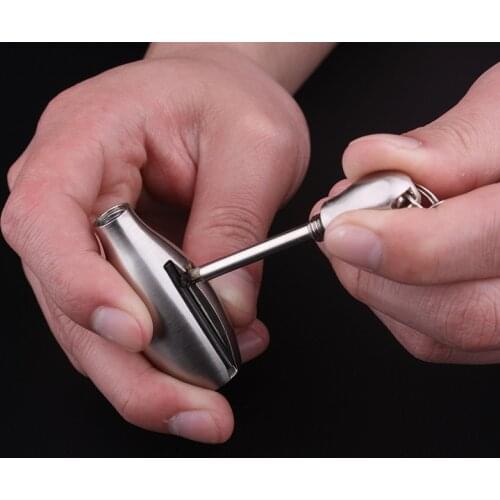 Visitors Free Musket Key Chain Flint Starter Survival Tool Lighter Kerosene Camping Lighter Reusable