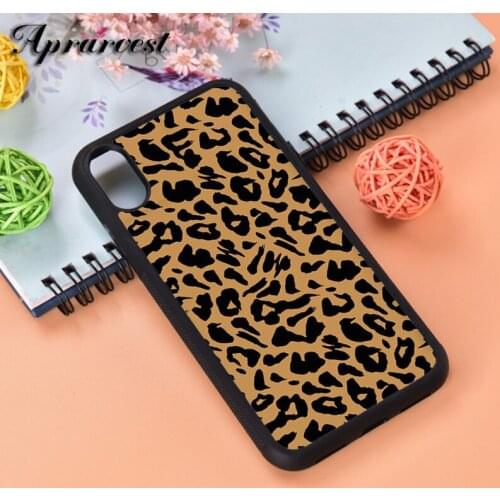 Aprarvest Silicone Rubber Phone Case Cover For iPhone 6 6S 7 8 PLUS X XS XR 11 12 MINI PRO MAX Lion Animal Skin Print