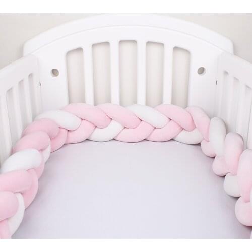 2M/3M/4M Baby Bumper Crib Cot Protector Infant Bebe Bedding Set for Baby Boy Girl Braid Knot Pillow Cushion Room Decor