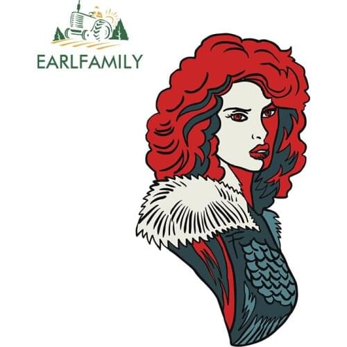 EARLFAMILY 13cm x 7.2cm for Leading Ladies Cartoon Car Assessoires Stickers Refrigerator Surfboard Decal Scratch-Proof Decor