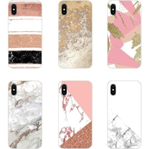 Silicone Skin Case rose gold modern marble stripes For LG G3 G4 Mini G5 G6 G7 Q6 Q7 Q8 Q9 V10 V20 V30 X Power 2 3 K10 K4 K8 2017