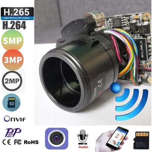 Camhi 5MP 3MP 2MP 5X Zoom 2.7-13.5MM Lens Wifi IP Camera Module PTZ CCTV Security Board Wireless AP Onvif Audio TF Card Slot