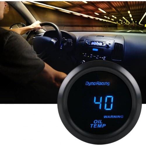Oil Temperature Meter 40-150 Degree Celsius Blue LED 52mm Digital Oil Temp Gauge with Sensor for 12V 4/6/8 Cylinders