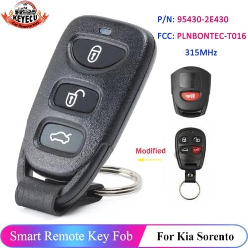 KEYECU 3+1 4 Button for Kia Sorento 2004 2005 2006 Upgraded Car Remote Control Key Fob 315MHz PLNBONTEC-T016 P/N: 95430-2E430