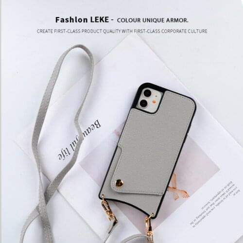 New Crossbody Pocket Wallet Case for IPhone 12 Pro Max Leather Shoulder Bag Strap Mirror Holder Cover for IPhone XR 11 Pro Max