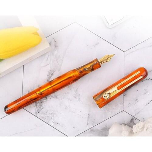 Picasso Unique Celluloid Fountain Pen Pimio EtSandy Aurora Brown PS-975 Iridium Top Quality Writing Gift Pen For Best Stationery