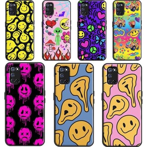 Melting Happy Smile Acid Sad Graffiti For OPPO A15 A3S A5S A52 A72 A92 A83 A91 A93 F5 Reno2 Z A31 A53 A5 A9 2020 A1K Phone Case