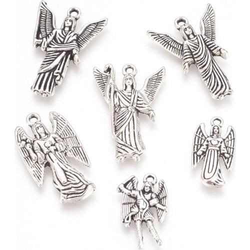 5 Sets Mixed Shapes Alloy Pendant for Jewelry Making Women Men DIY Necklace Accessories Findings 6pcs/set