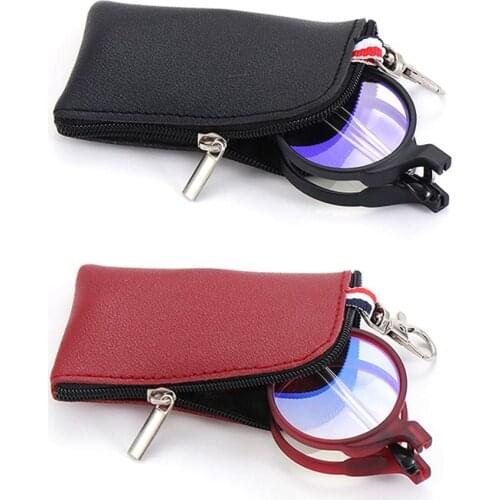 Hot Fashion MINI Design Reading Glasses Men Women Folding Small Glasses Frame Black Metal Glasses With Original Box Portable