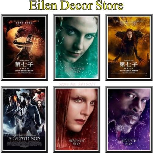 Seventh Son Movie Poster Classic Movie Poster Decal Decorative Painting Posters & Prints Wall Sticker Vintage Style 42X30cm
