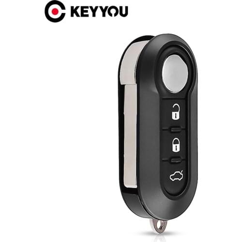 KEYYOU Flip Folding Car Key Shell For FIAT 500 Panda Punto Bravo Ducato Stilo Remote 3 Buttons Auto Key Case Fob SIP22 Blade