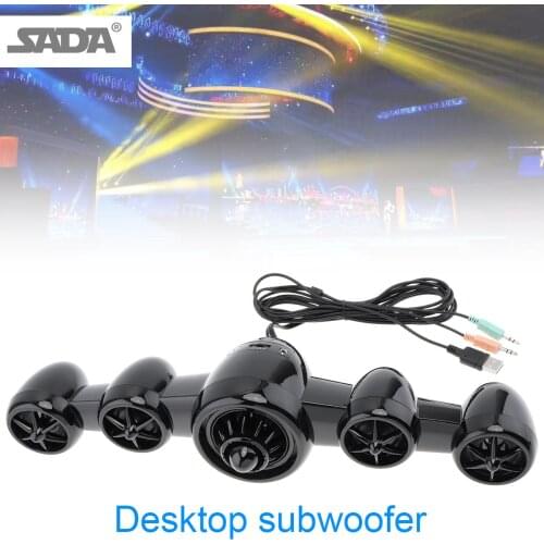 SADA D-219 Bluetooth AUX Soundbar Speaker Desktop Multi-media Aircraft Type Sound with 3 Speakers Units & Stereo Surround Sound