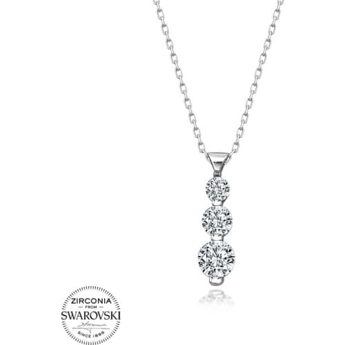 Silver 925 Sterling Swarovski Zirconia Gemstone Necklace