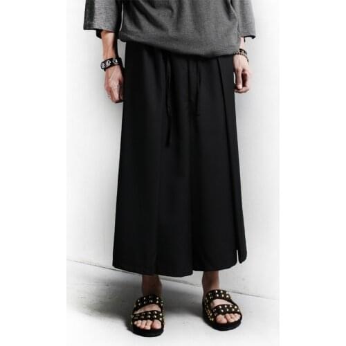 Wide leg Samurai pants skirt loose casual Japanese hairstylist Daofu retro kimono mens fashion